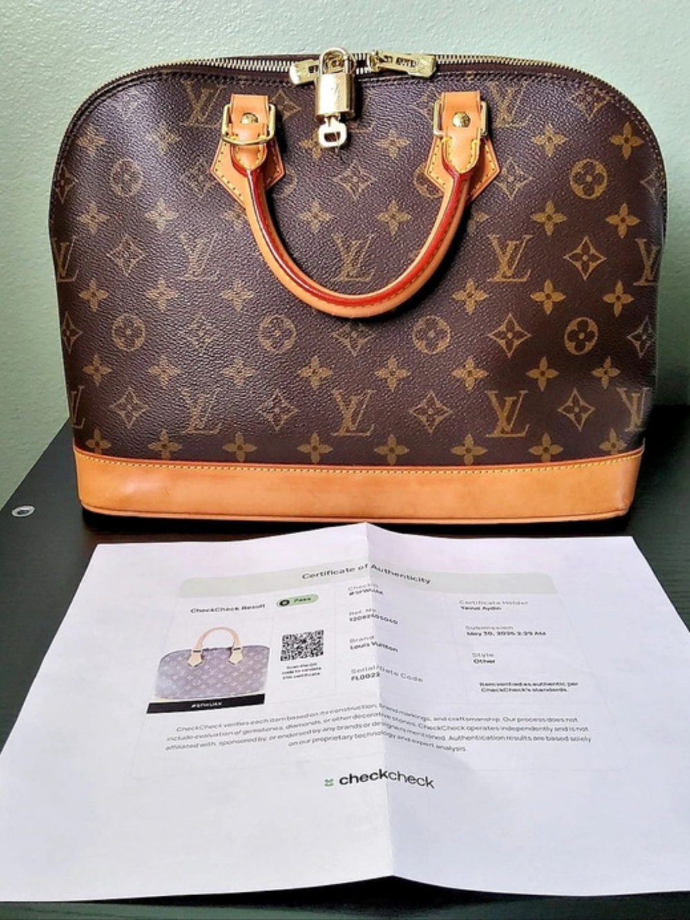 Louis Vuitton Alma PM Satchel in Brown & Tan, Padlock & Key